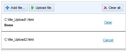 <rich:fileUpload> with labels