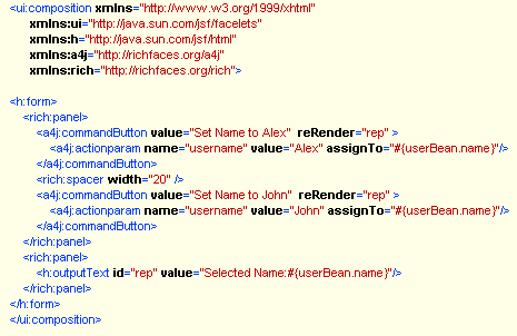 Source code highlighting with the help of <rich:Insert>>