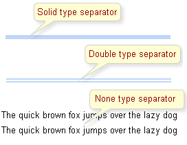Different line types of <rich:separator>